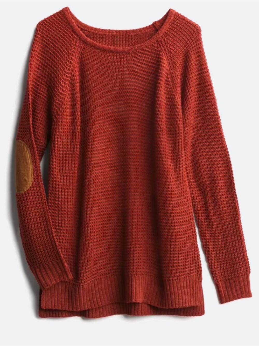 Staccato Rust Scoop Neck Sweater with Elbow Patches